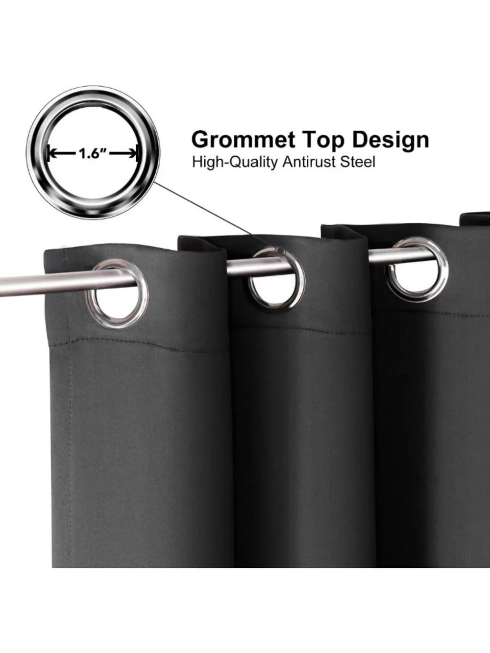 Thermal Insulated Blackout Curtains - Room Darkening Grommet Panels Set (Dark